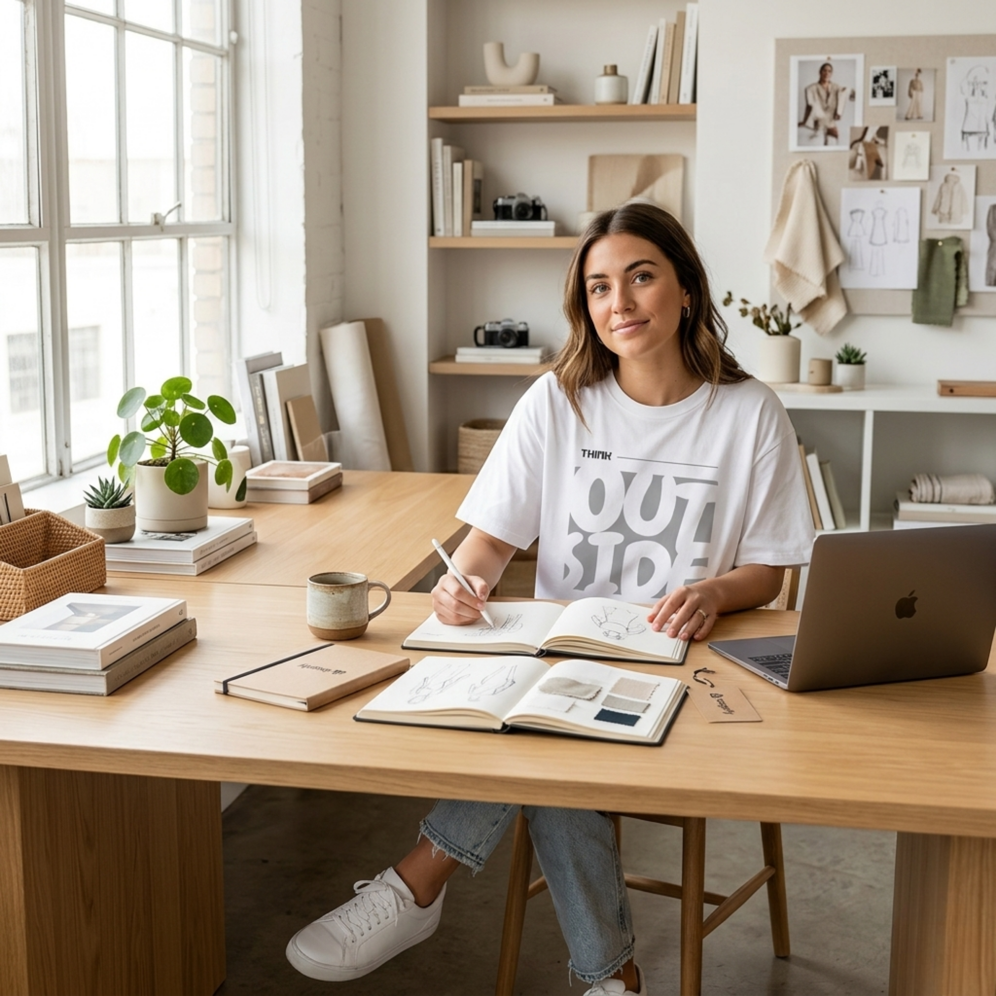 Think Outside The Box Oversized Graphic T-Shirt