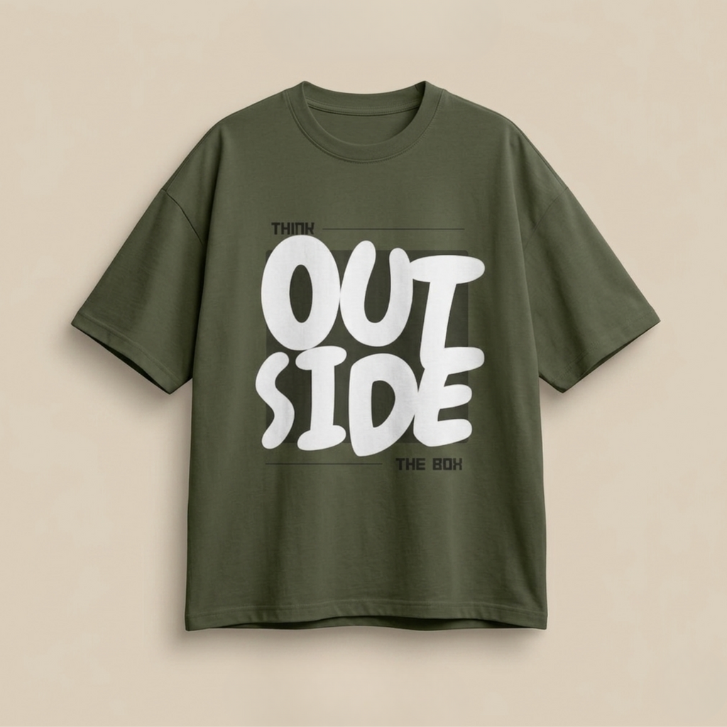 Think Outside The Box Oversized Graphic T-Shirt