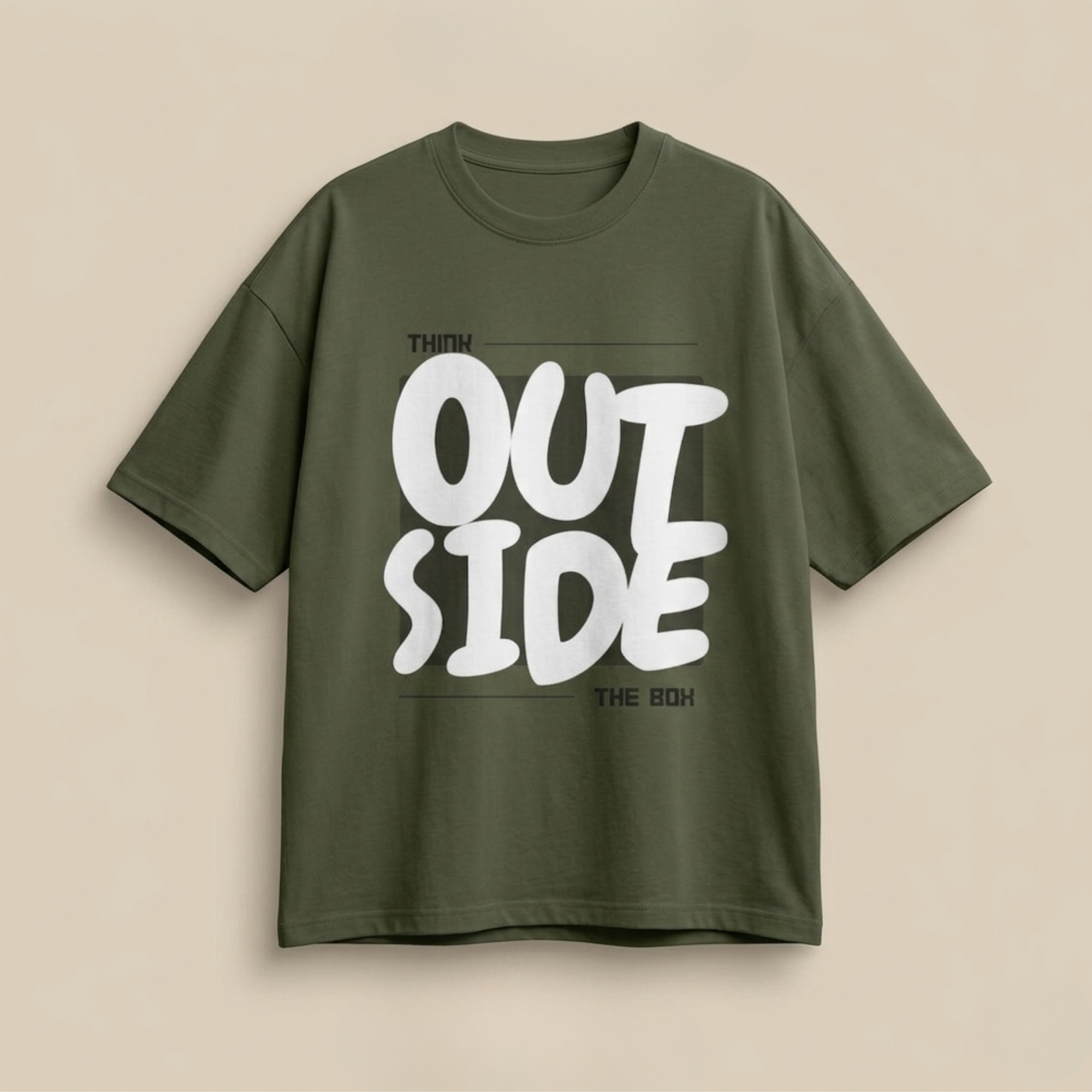 Think Outside The Box Oversized Graphic T-Shirt