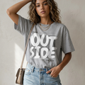 Think Outside The Box Oversized Graphic T-Shirt
